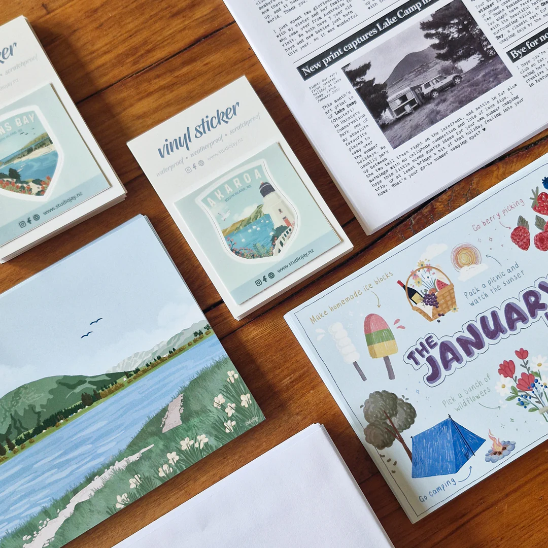 Jay Mail Club — The Jay Mail Club is a simple, affordable way to collect my exclusive work and get inspired to seek out adventure in our beautiful New Zealand!