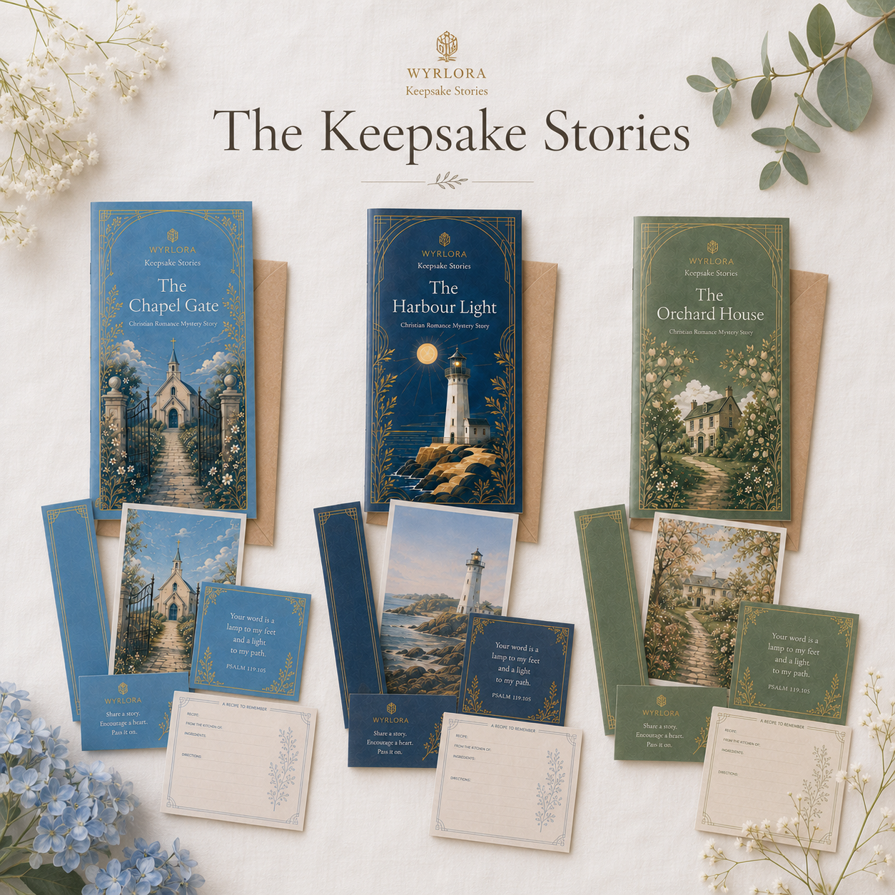 The Keepsake Stories — Original faith-led fiction delivered by post. Each month brings a completely new 24-page collectible mini storybook from Australian author Dianne M. White, blending clean romance, gentle mystery and Christian hope, together with story-inspired paper keepsakes.
Every story is complete, so you can join at any time without ever arriving halfway through.