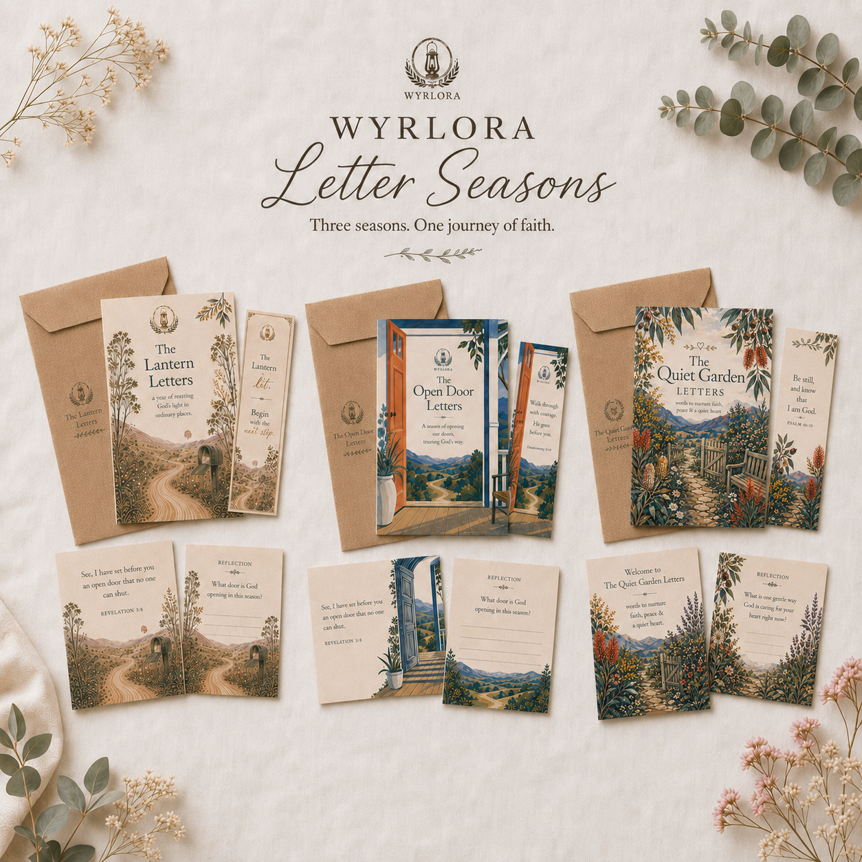 The Lantern Letters — A monthly Christian letter subscription from Australian author Dianne M. White. Each eight-page letter blends Scripture, faith, hope and everyday life, accompanied by beautiful themed paper keepsakes.
Every edition stands alone, so you can begin at any time and gather the complete twelve-letter collection over your year with WYRLORA.