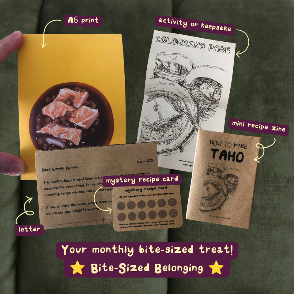 Recipe for Belonging — What we're about:
⭐ Identity - finding comfort in having mixed cultural heritage & ethnic identities
⭐ Food - exploring ingredients that give a deeper sense of belonging
⭐ Art - bite-sized portions that make your house feel like a home.