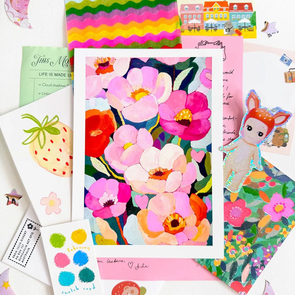 Little Joys Snail Mail Club — Each month, snail mail is sent from my studio in Australia all over the world. I curate a collection of sweet arty things, in the hope it inspires the recipient.